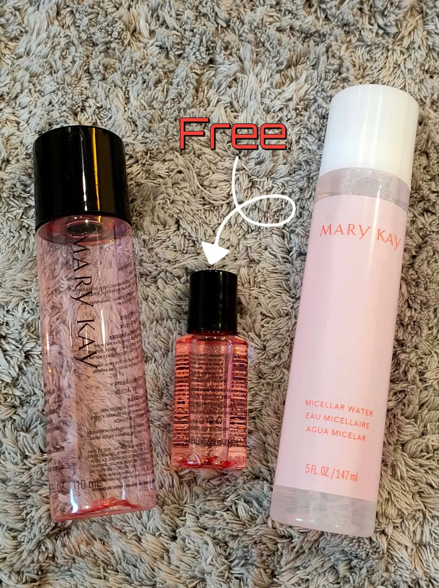 Mary Kay Oil-free Eye Make up Remover and Micellar Water Bundle free Mini Oil-free Eye Make up Remover