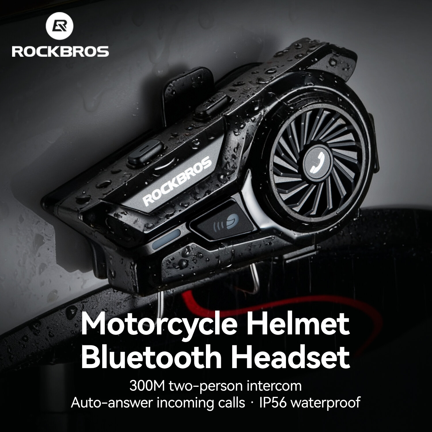 【Giao hàng địa phương】ROCKBROS phổ Bluetooth xe gắn máy 6.0 thông tin liên lạc tai nghe 200h Thời gian chờ IP56 không thấm nước xe máy Walkie-Talkie 300M Intercom rõ ràng cuộc gọi tín hiệu ổn định phụ kiện xe mô tô