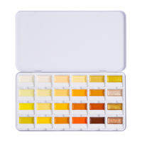 Fuumuui 24-Color Opaque Semi-Solid Watercolor Paint Set