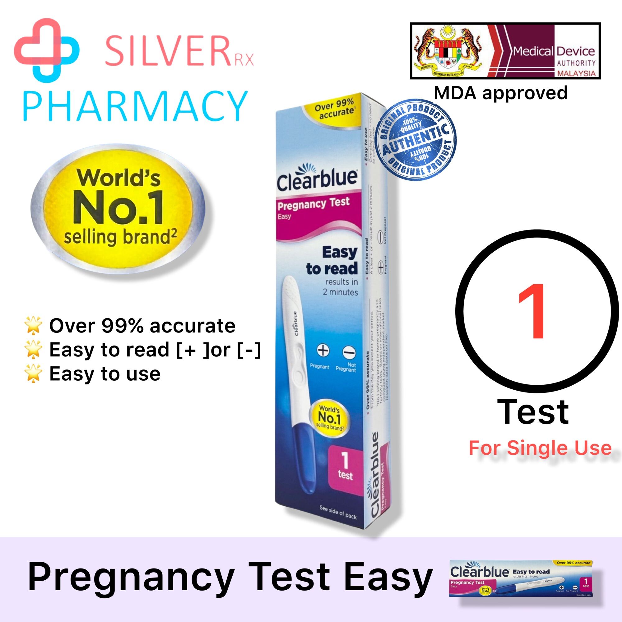 [exp 31 07 2024] Clearblue Pregnancy Test [easy] Urine Pregnancy Test