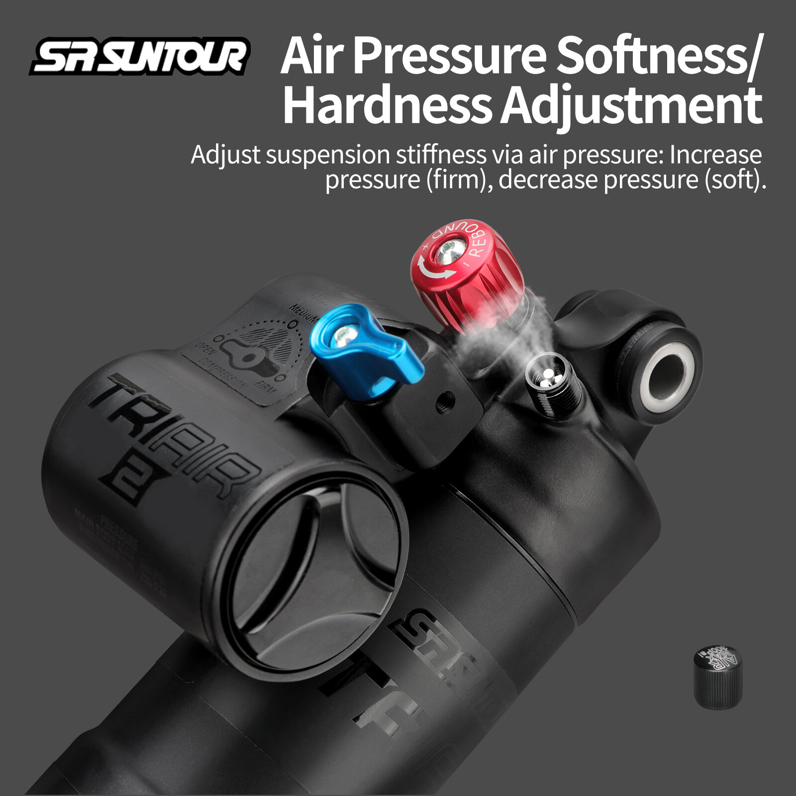 MEROCA Mountain Bike Air Shock Absorber 250*70MM Downhill DH Rear Shock Absorber Air Pressure Adjustment Three-Stage Lockout（TRIAIR 2） ราคา 36,882 บาท*ส่งฟรี