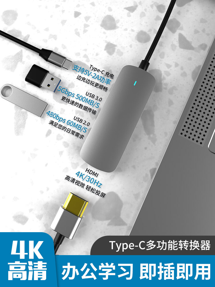 Multi-Function Type-C Converter for Apple Macbook pro Air Laptop TV Projection VGA HDMI Dock USB Network Card Interface Adapter. 
