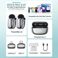 BOYA Mini ไมค์ลาเวียร์ไร้สาย ของแท้ AI ตัดเสียงรบกวน สำหรับ iPhone Android PC ถ่ายทำวล็อก
