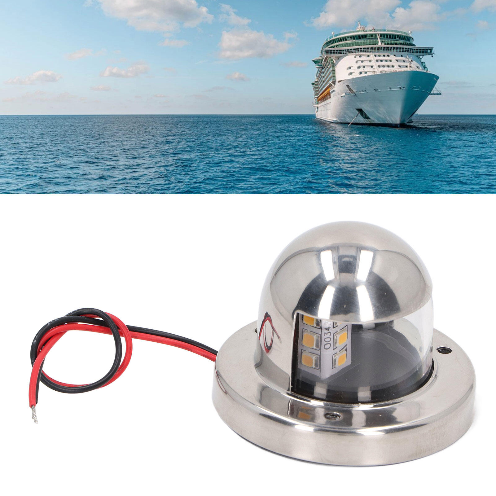 MARINE BOAT WHITE STERN LED NAVIGATION LIGHT WATERPROOF 2 NAUTICAL