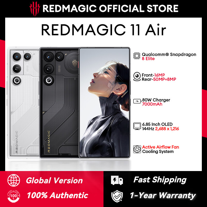 Global Version Redmagic 11 Air Snapdragon 8 Elite 6.85 1.5K FullScreen 2688*1216 144Hz 50MP Hurricane4.0 Active Cooling 7000mAh Presyo 46,169 Piso*Libreng Shipping