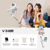 Hohem iSteady V3 Ultra Gimbal Stabilizer Phone Gimbal with AI Tracking and Bi-Fill Light Built-in Extendable Rod & Tripod Detachable Remote Control Stabilizer for Video Recording