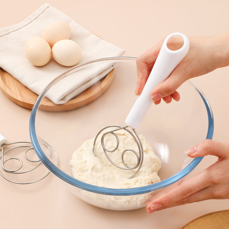 Japanese Dough Mixer Handy Gadget 304 Stainless Steel Flour Mixer Household Manual Coil Powder