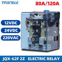 เครื่องรีเลย์ไฟฟ้า JQX-62F รีเลย์120A 80A 2Z พลังงานสูง12V 24VDC 220VAC การติดต่อรีเลย์ PCB สีเงิน
