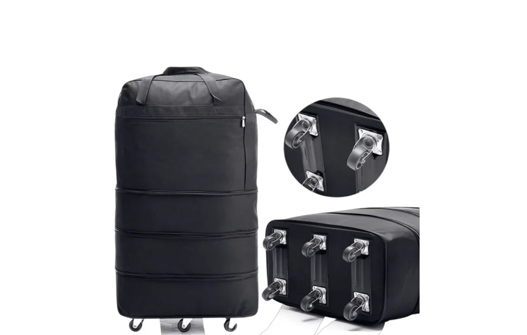 Expandable Suitcase Large Capacity Universal Foldable Luggage Bag With 6Wheels