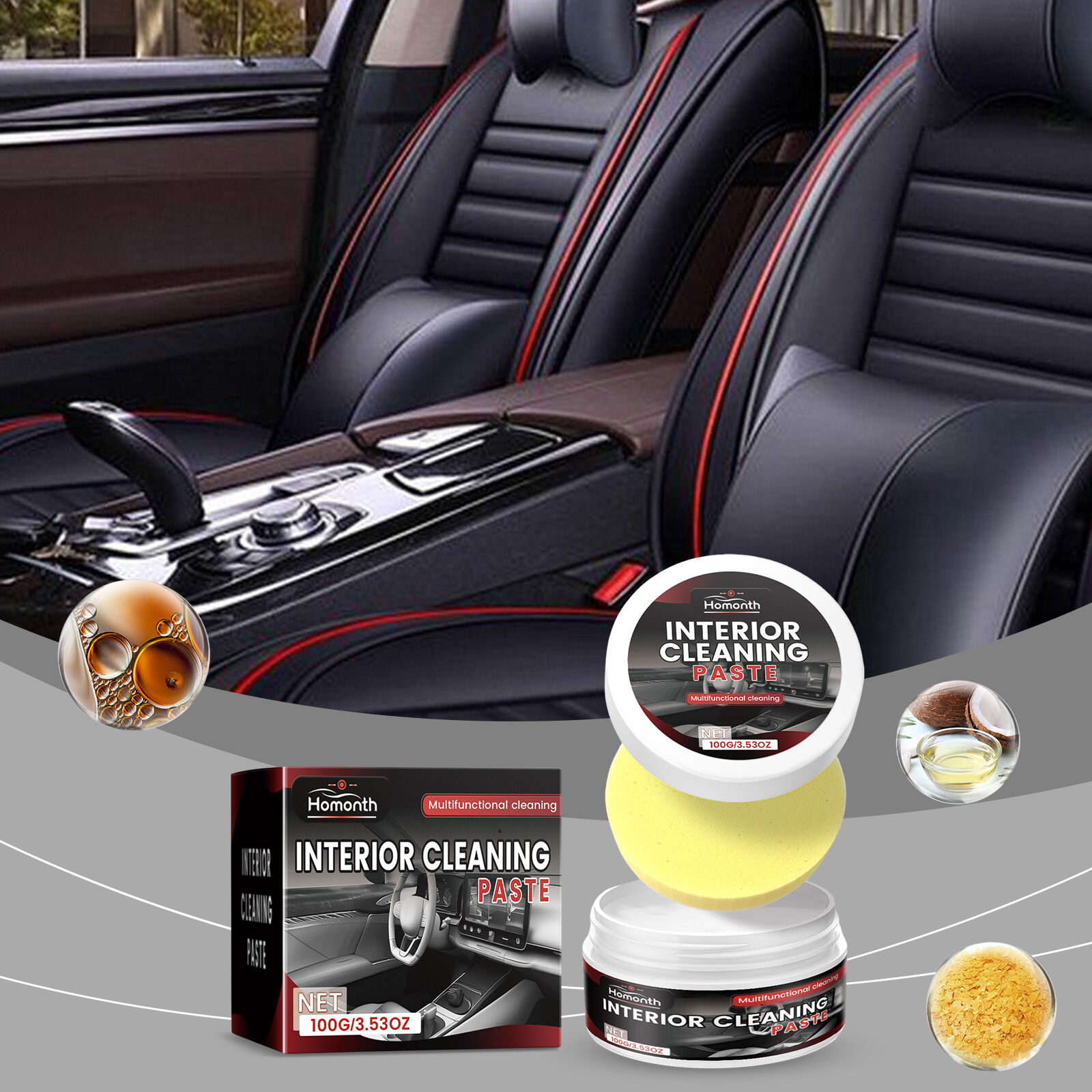 Homont 100g Multifunctional Leather Care Maintenance Oil Cleaning Cream For Car Interior Leather Seat Sofa Bag Shoes Jacket Care Polishing ราคา 126 บาท*ส่งฟรี