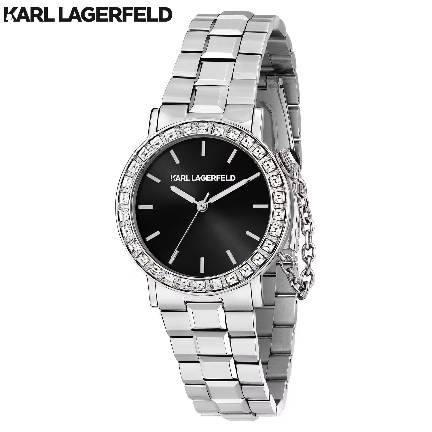 KARL LAGERFELD 33mm Women's Silver CRYSTALS Quartz Watch Stainless Steel Bracelet R0553100507 ราคา 13,406 บาท*ส่งฟรี