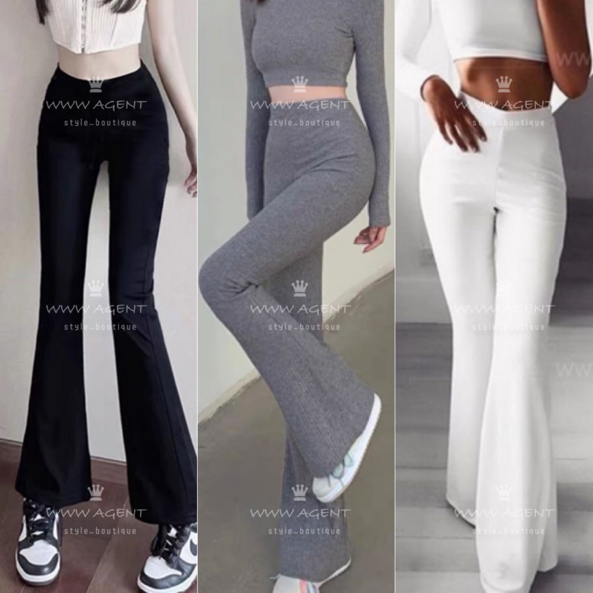 New】Women Elastic High Waist Thickened Casual Pants High Elastic Striped  Straight Trousers