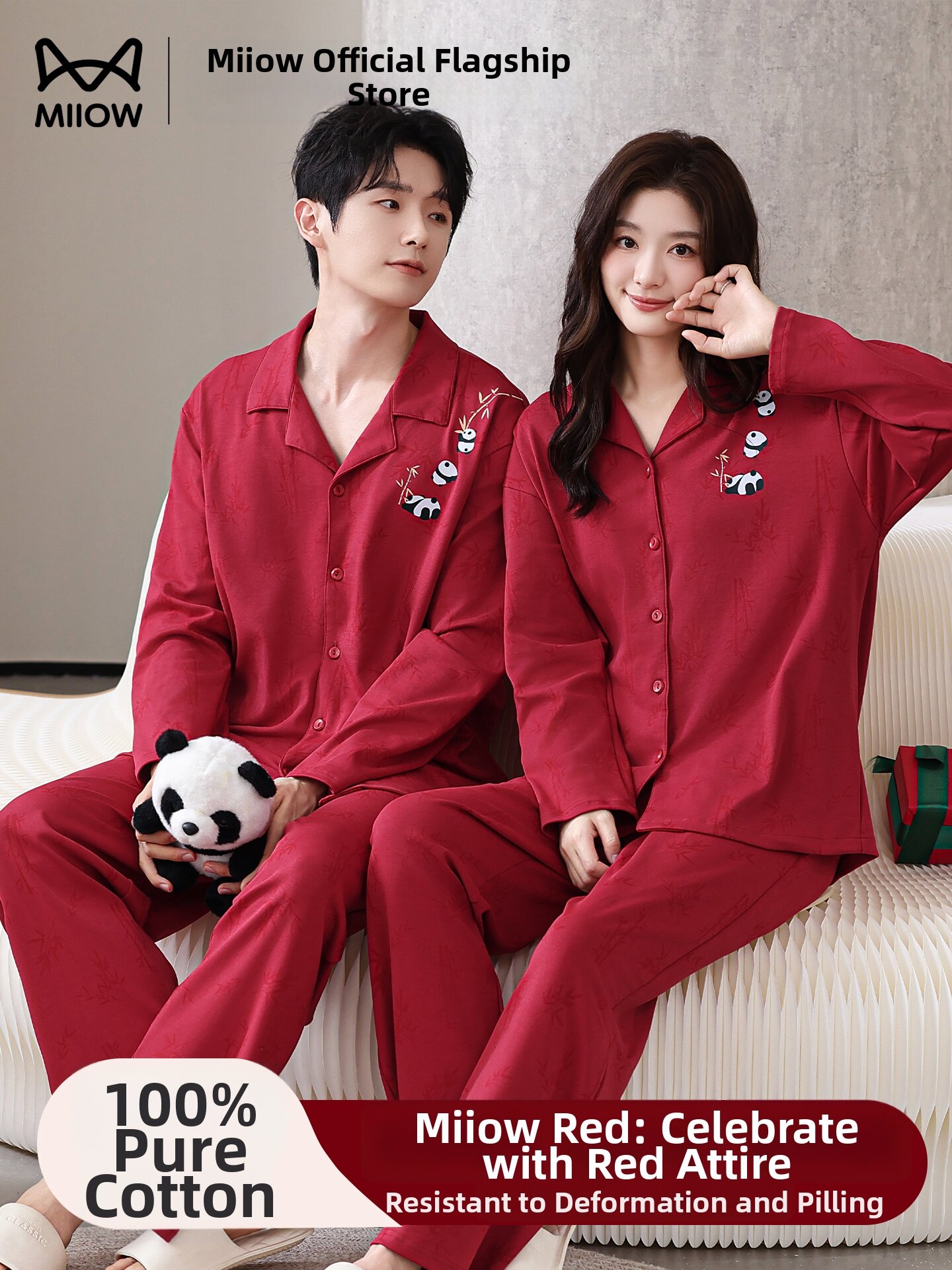 MiiOW | Cotton New Year Wedding Couples Pajamas Set Harga 108 Ringgit*Penghantaran Percuma