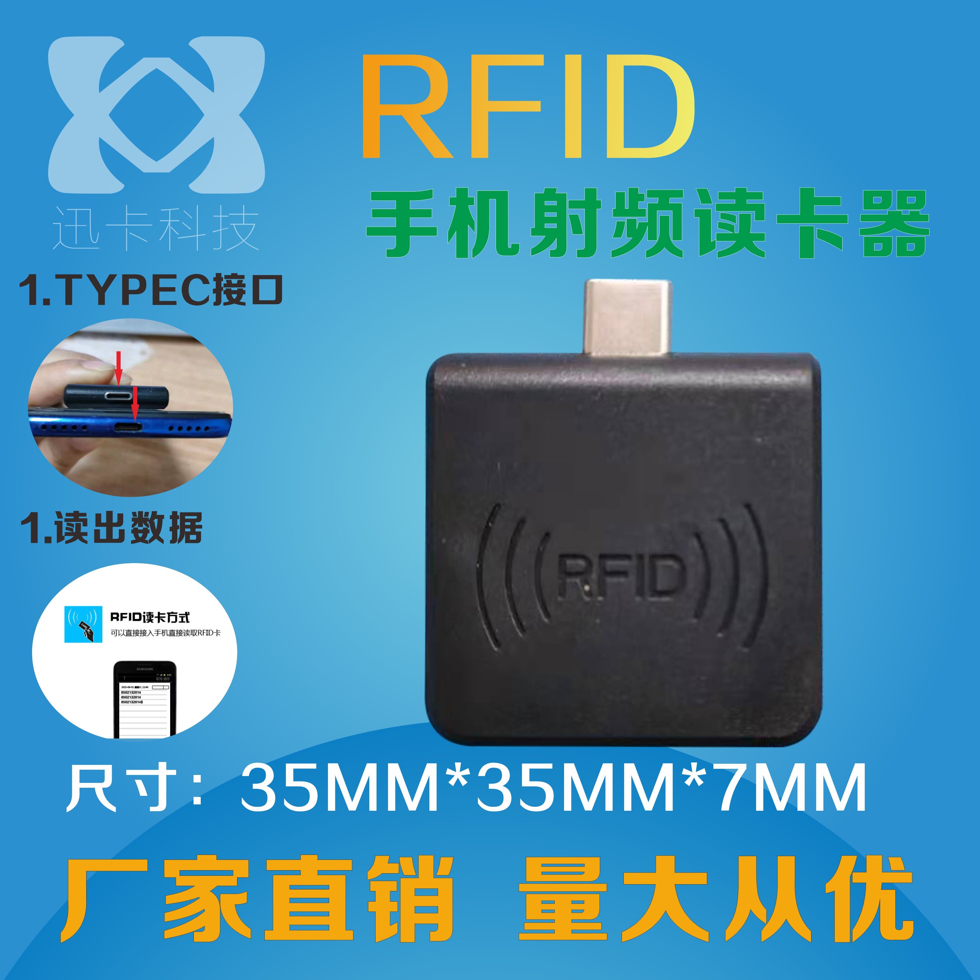 New Arrival RFID Mobile Phone Card Reader IC Card Reader Plug-and-Play ...