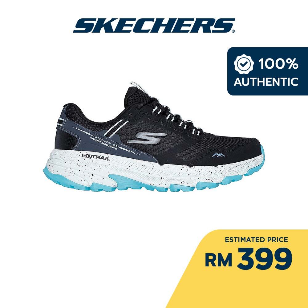 Skechers Women GOrun Trail Altitude 2.0 Ravine Shoes - 129525-BKAQ Air-Cooled Goga Mat Water Repelle