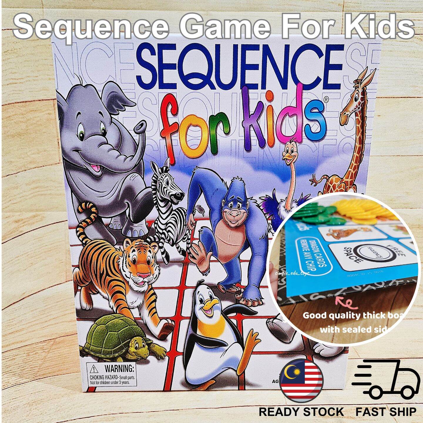 Sequence For Kids Family Game Strategy Game Animal Sequence Game Kids ...
