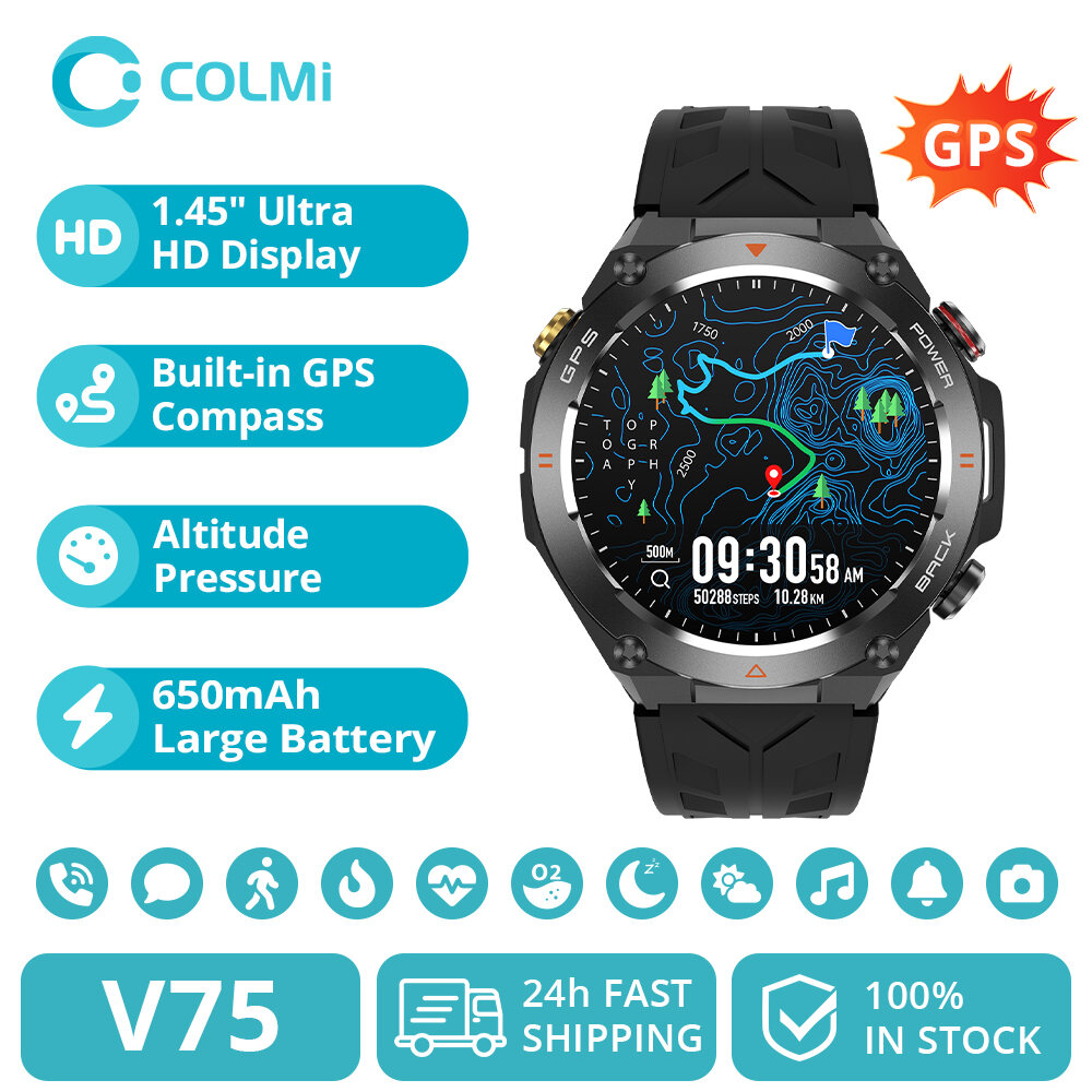 Colmi V75 Gps Smart Watch Ultra Hd Display, Voice Calling