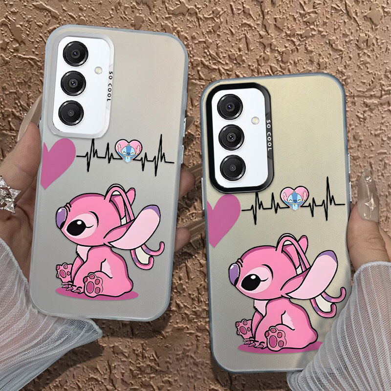 Samsung S25 FE Pink Stitch Disney Cartoon Cover Matte Colored Silver ...