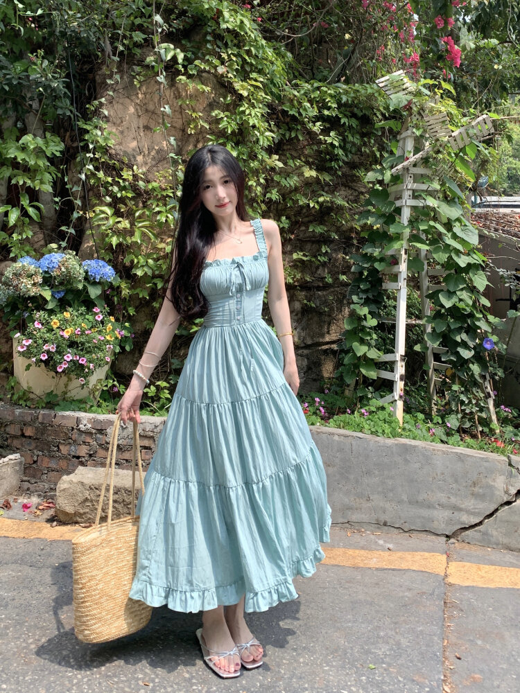 green dress malaysia Elodie Jersey Maxi Dress-Green, Ornamental Floweret main image 0
