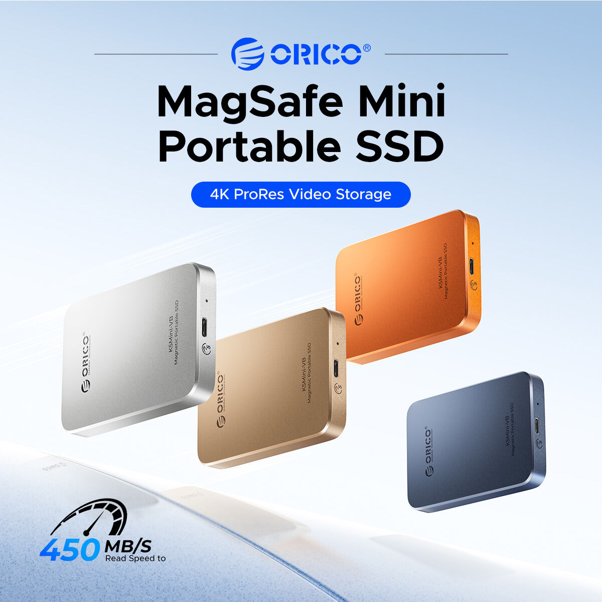 ORICO 500MB/S Portable SSD 5Gbps USB3.2 Gen2 MagSafe External SSD 4K ProRes HDR Record 480GB | 512GB | 1TB | for iPhone 17 16 15 Pro/Max