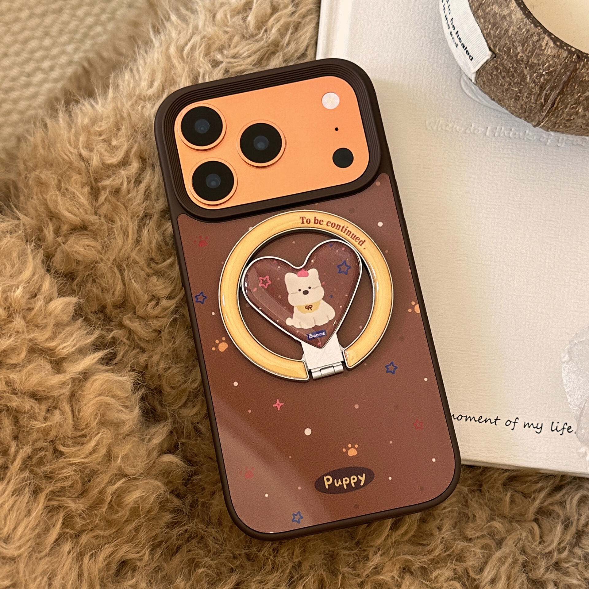 Magnetic Phone Case With Korean Puppy Heart Design For Iphone_voghion.com