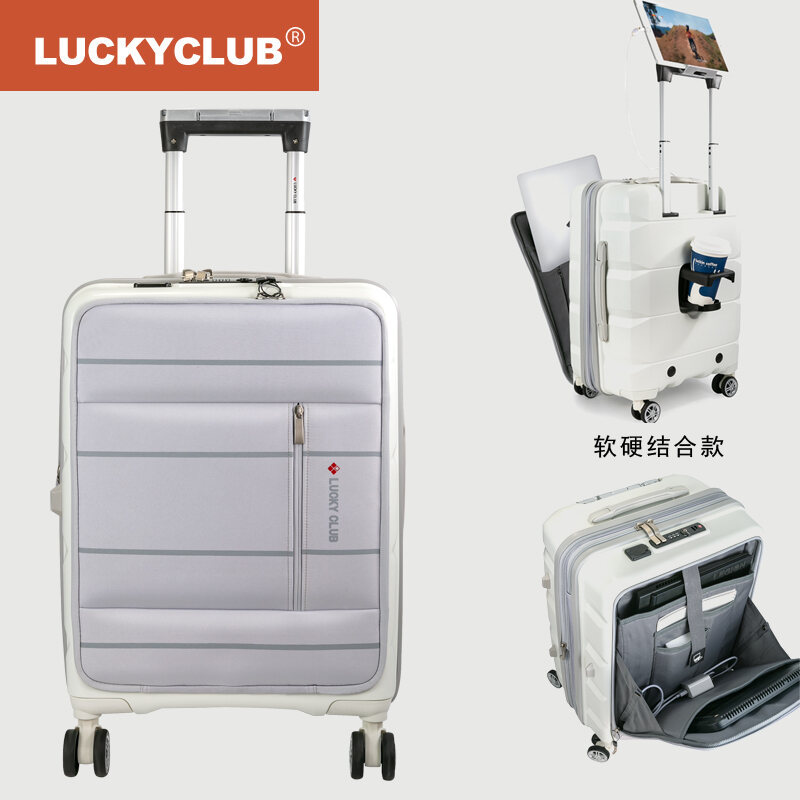 Lucky Club Multi-Function Open Luggage Small 20-Inch Business Travel ...