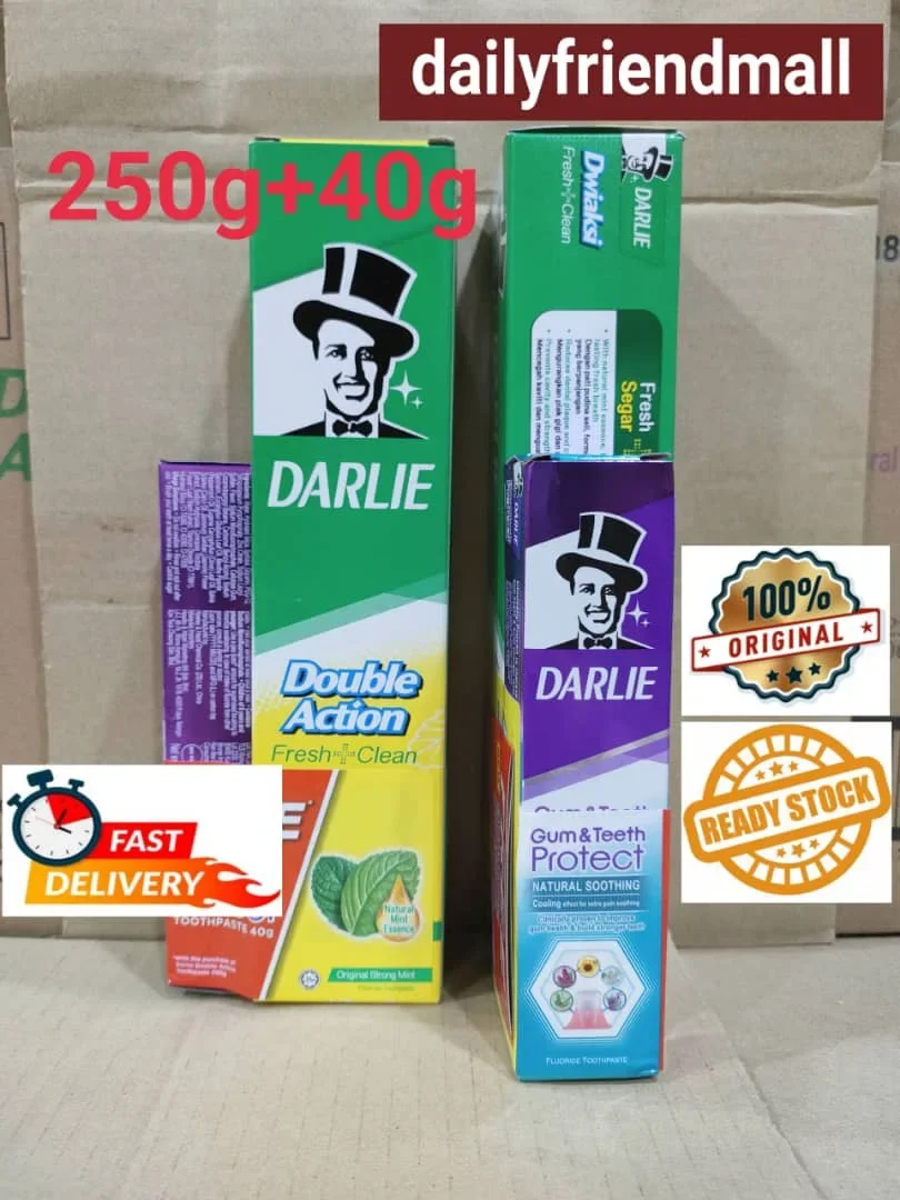 Darlie Double Action Toothpaste 250g+40g Gum & Teeth Protect Natural Soothing Toothpaste【Ready Stock】
