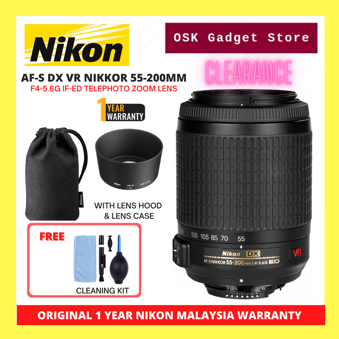 Nikon AF-S DX VR Nikkor 55-200mm F4-5.6G IF-ED Telephoto Zoom Lens ...