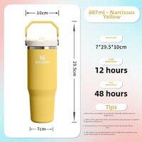 STANLEY | Thermal Insulated Stainless Steel Cup Leak Proof Cold Retention Portable Foldable Straw Tumbler for Home Office On the Go