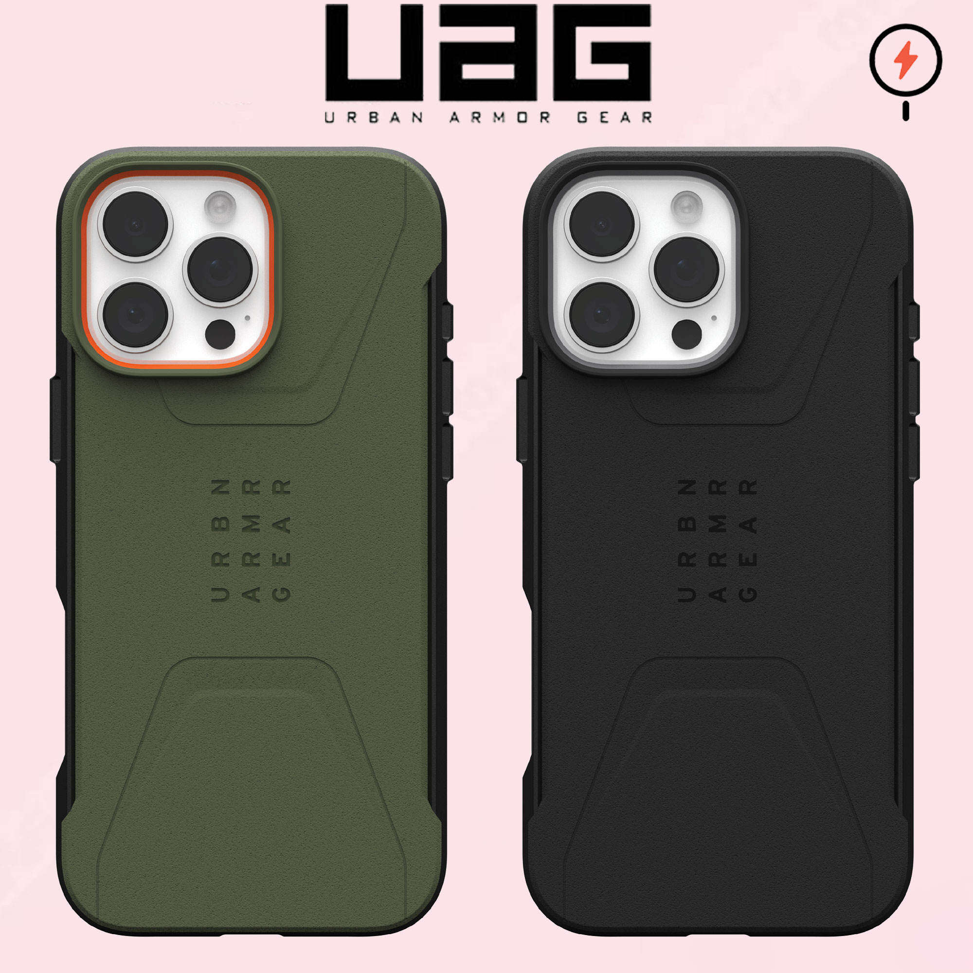 UAG Civilian Case with Magsafe for iPhone 16 Pro Max / iPhone 15 Pro Max / iPhone 14 Pro Max / iPhone 12 13 Pro Max Rugged Slim Sleek Shockproof Anti-Slip Military Grade Protective Cover