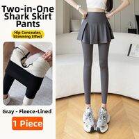 langsha| High Waist Tummy Control Skirted Leggings Pants
