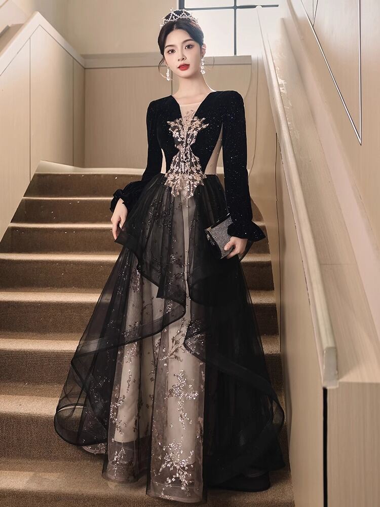 Buy Evening Gown Black Gold Online at a Better Price | Lazada Malaysia