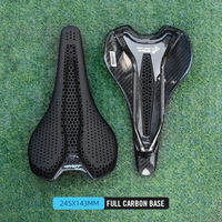 RYET Bike Saddle 3D Printed Full Carbon Ultralight 190g 210g 7x9mm Rails Hollow Relief for Road MTB Cycling Seat