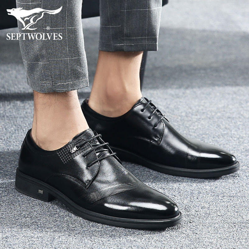 SEPTWOLVES Men's Shoes Fall Genuine Leather Made Korean Trendy Men's