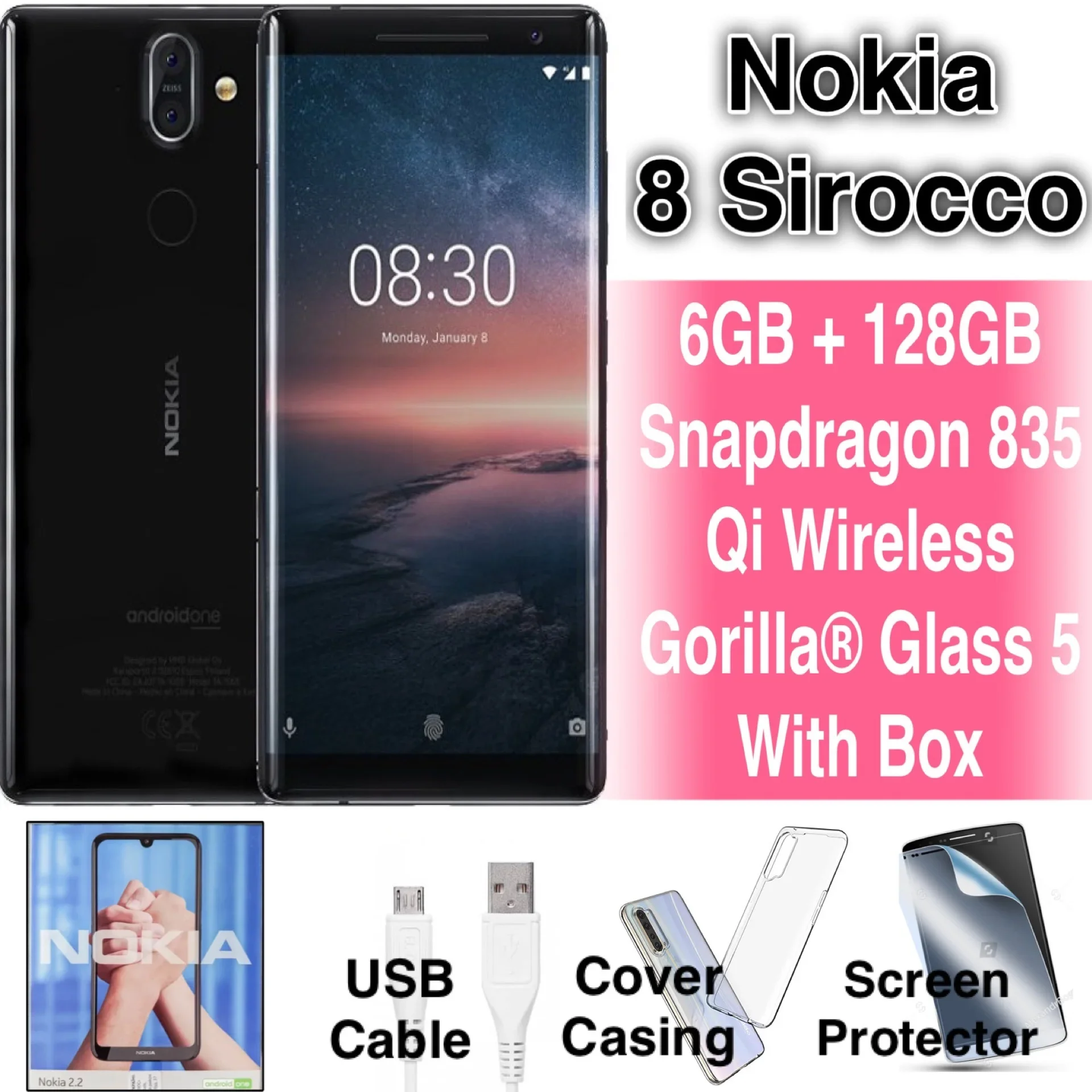 {100% Original} Nokia 8 Sirocco (128GB + 6GB Ram) Snapdragon 835 - 2nd with box