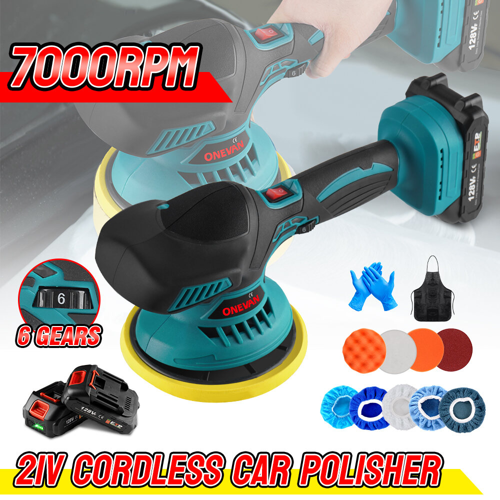 Malaysia Stock ONEVAN 6 Inch 6000RPM Cordless Car Polisher Electric Polisher 21V 6 Gears Wireless Automobile Car Polishing Sealing Glaze Machine For Makita 18v Battery Lazada