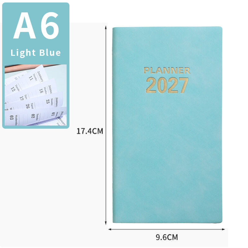 2027 A6 Tiếng Anh chương trình nghị sự kế Hoạch Hàng Ngày papelaria bỏ túi notepad 365 ngày Nhật ký lịch văn phòng caderno lịch trình Sổ tay