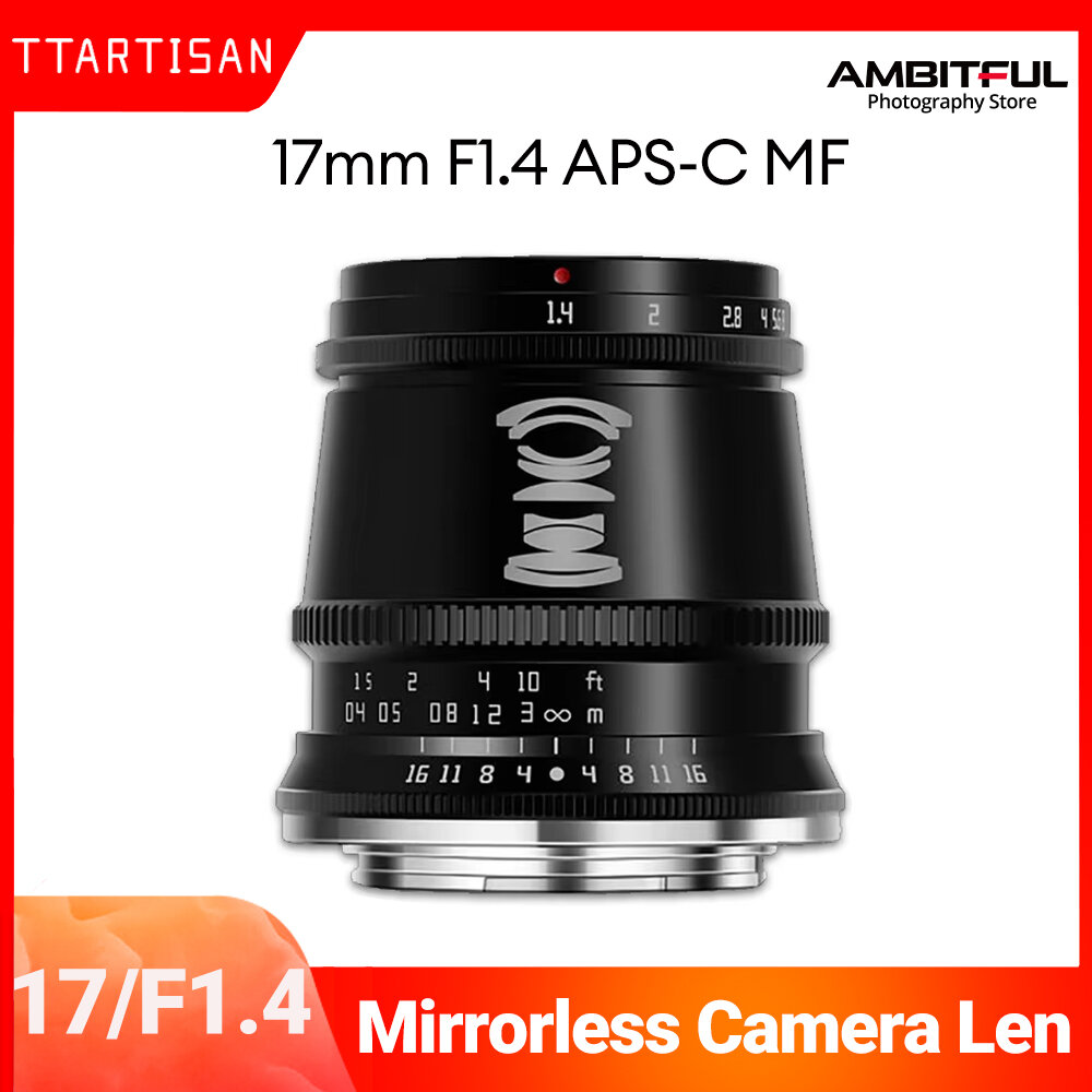 TTArtisan 17mm F1.4 APS-C Large Aperture Wide Angle Camera Lens Suitable for Travel Humanities Photography with E X M43 mount ราคา 4,589 บาท*ส่งฟรี