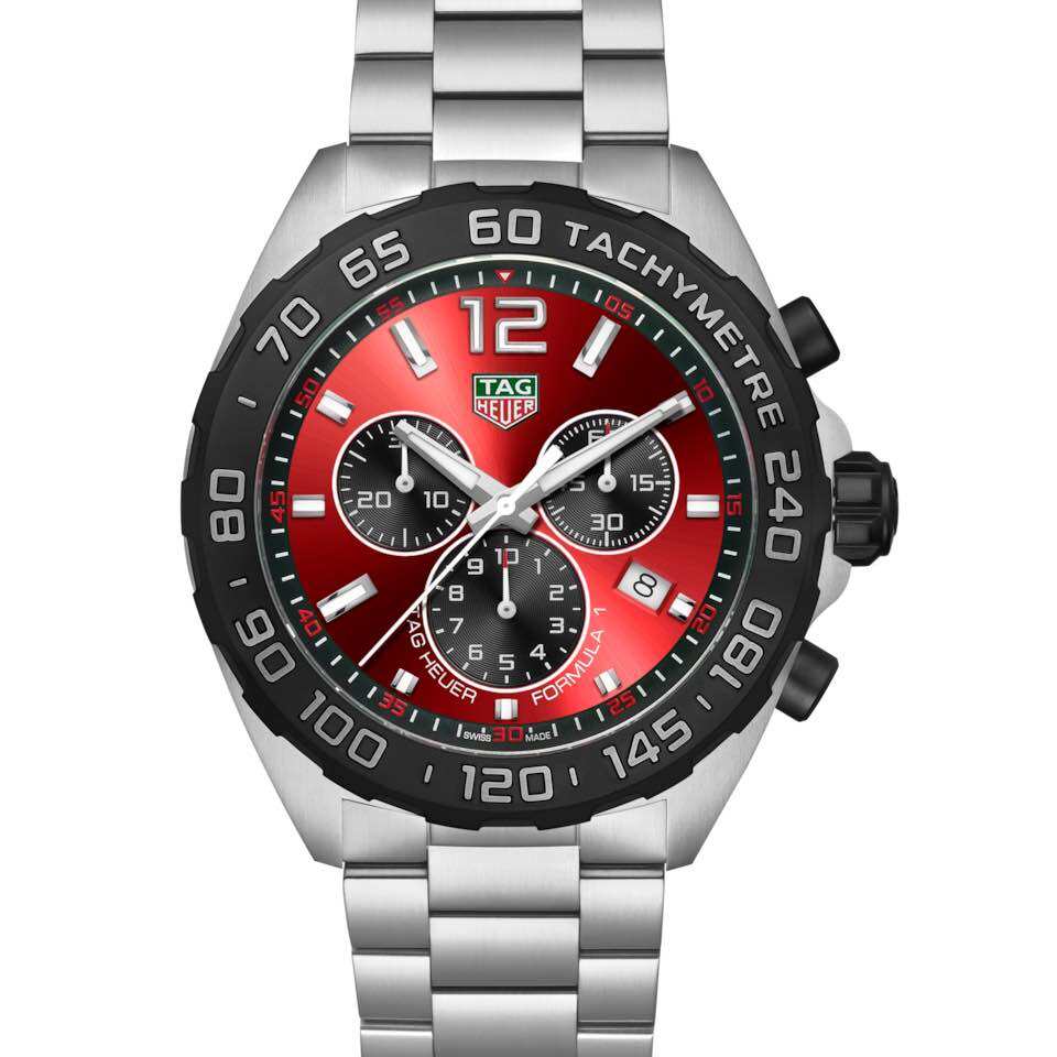 Tag Heuer Formula Quartz Chronograph Red Dial 43mm Lazada