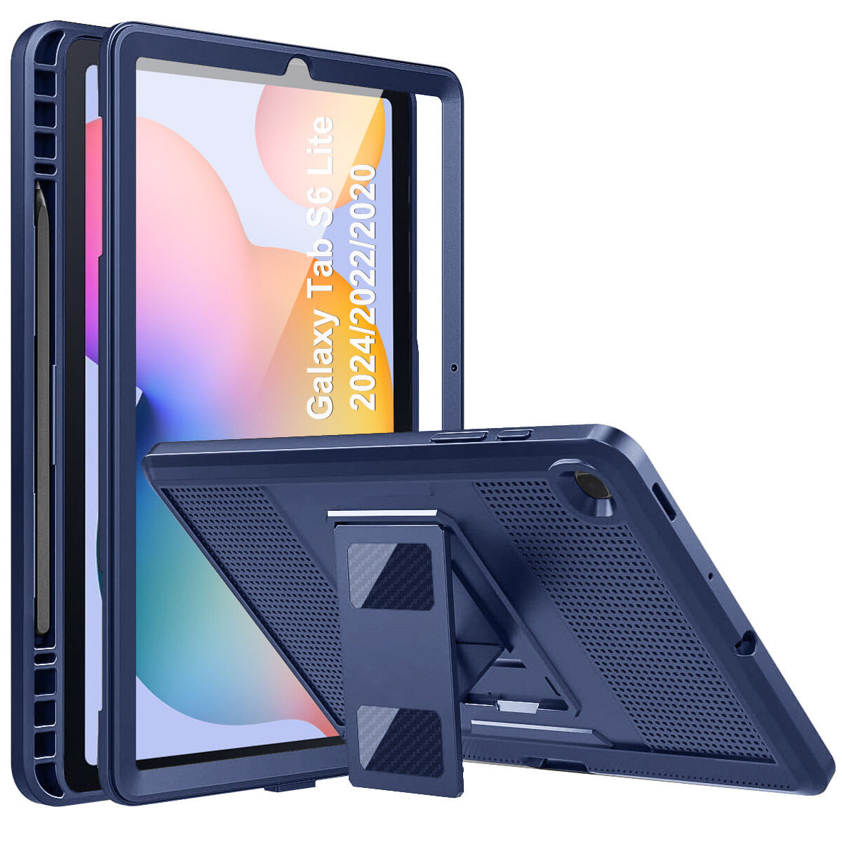 MoKo Case  for Samsung Galaxy Tab S6 Lite 10.4 Inch  Heavy Duty Shockproof Full Body Rugged Hybrid Cover with Screen Protector & Pencil Holder
