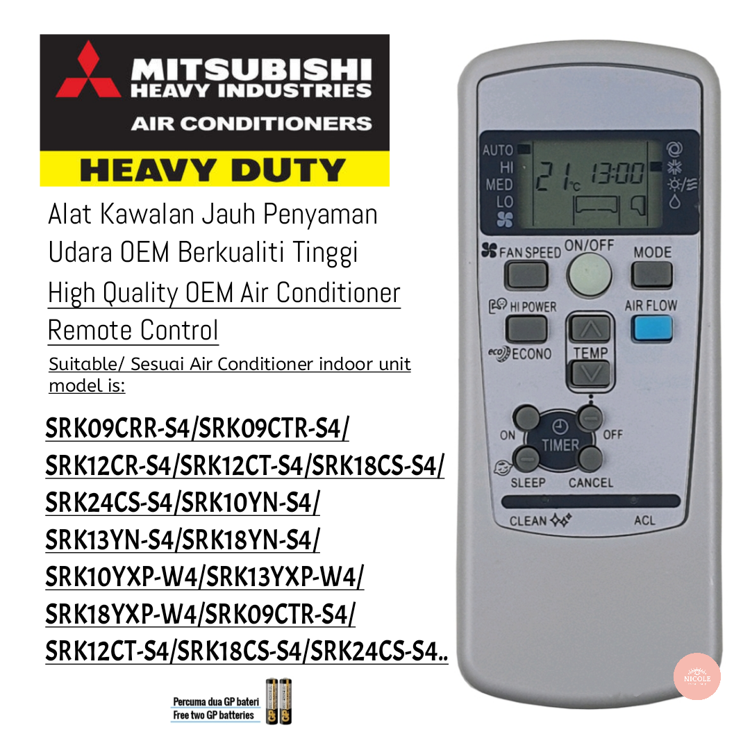 Mitsubishi Heavy Industries Air Cond Air Conditioner Replacement Remote