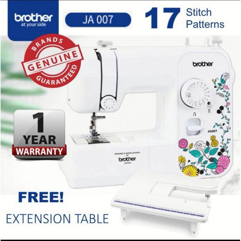 Brother JA007 Sewing Machine 17 Stitch Patterns + Extension Table Lazada