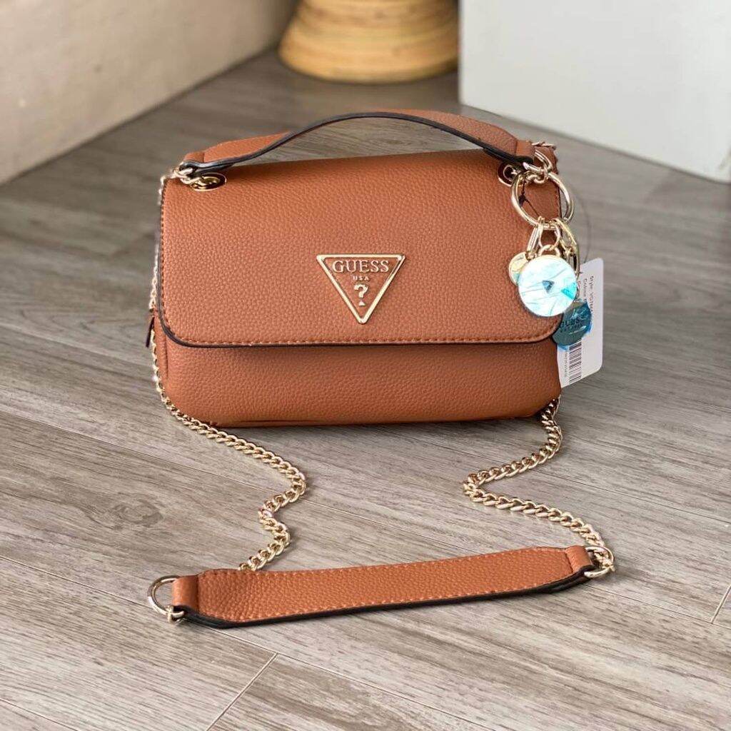 ORIGINAL GUESS NARITA VG766518 CROSSBODY BAG GOLD CHAIN Lazada