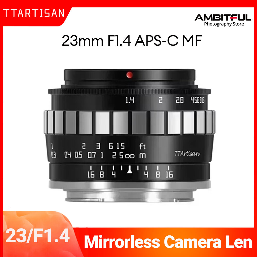 TTArtisan 23mm F1.4 APS-C Large Aperture Manual MF Lens for Sony E Nikon Z Fuji X M4/3 MFT Leica Sigma Panasonic L ราคา 3,759 บาท*ส่งฟรี