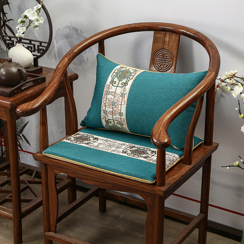 New Chinese Style Redwood Chair Padded Seat Tea Table Chair Solid Wood Furniture Sofa Master Chair round Chair Dining Chair Pad