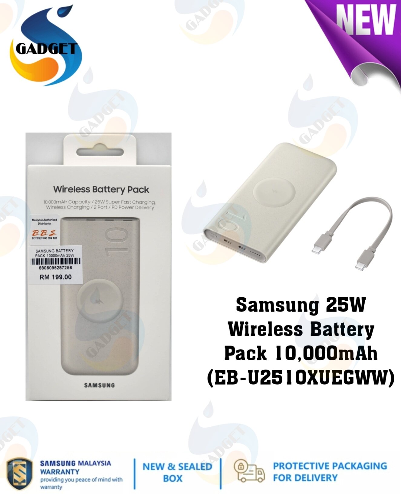 Original] Samsung 25W Super Fast Charging Wireless Battery Pack