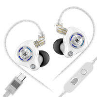 KZ หูฟังสำหรับเล่นเกม Hi-Fi พร้อมไดร์เวอร์เชิงเส้นไมโครโฟนคู่พิเศษความถี่กว้าง10-20000Hz4โหมด EQ (อุปกรณ์เสริมประเภท C)-เฮดโฟนแบบเสียบหูสำหรับ Esportsหูฟัง Comfort ตลอดทั้งวันรองรับเสียงชัดเจนเกม FPS