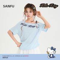 SANFU | Off-Shoulder Loose HelloKitty T-Shirt
