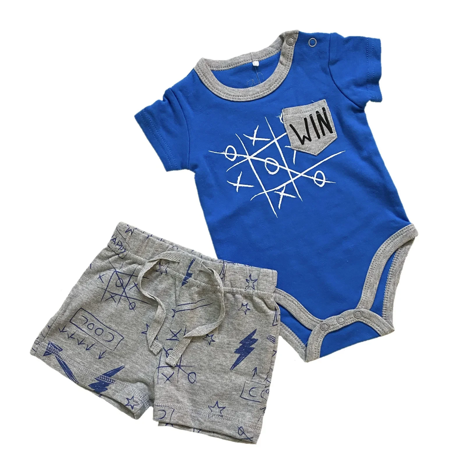 [Clearance Sale] Baby Short Sleeve Romper and Short Pants [0-3month]