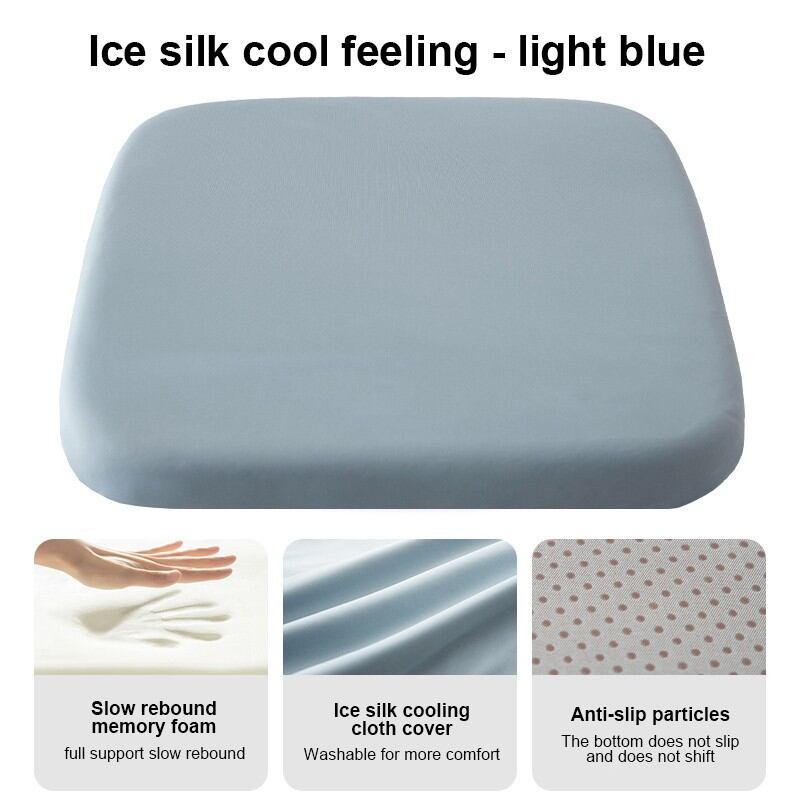 MISO 4cm Thickened Ice Silk Memory Foam Seat Cushion Breathable Cool Elastic Soft Office Chair Pad Car Seat Cushion for Long Sitting Pain Relief